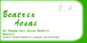 beatrix acsai business card